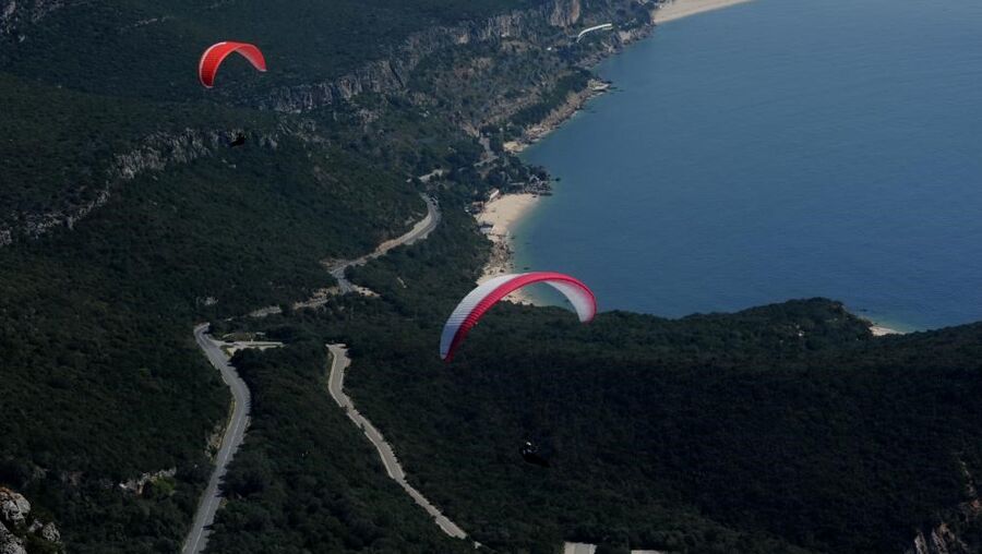 View from Serra da Arrábida to the Portinho da Arrábida beach