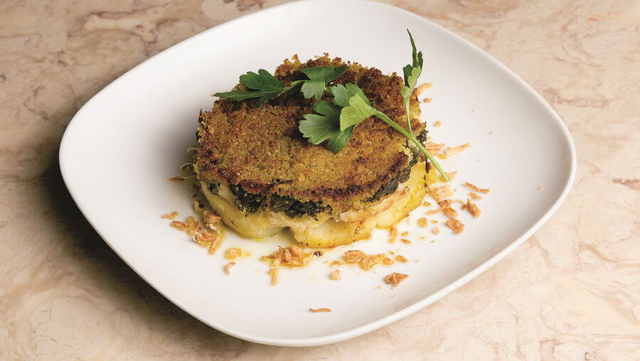 Bacalhau com broa e grelos