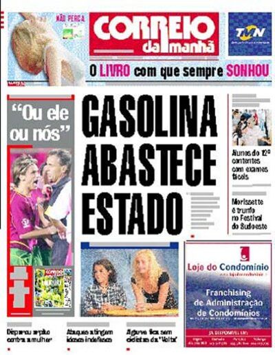 Capa de terça-feira, 18 de junho de 2002