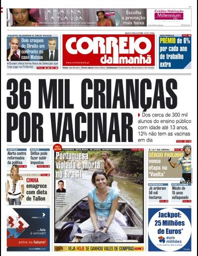Capa de quarta-feira, 06 de setembro de 2006