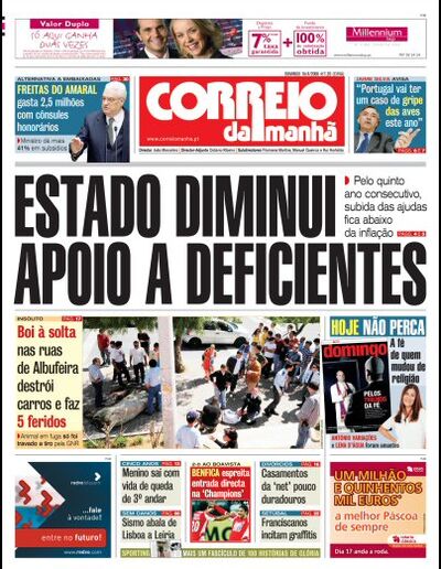 Capa de domingo, 16 de abril de 2006