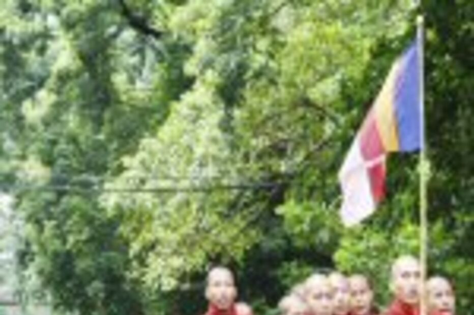 Gás lacrimogénio contra monges