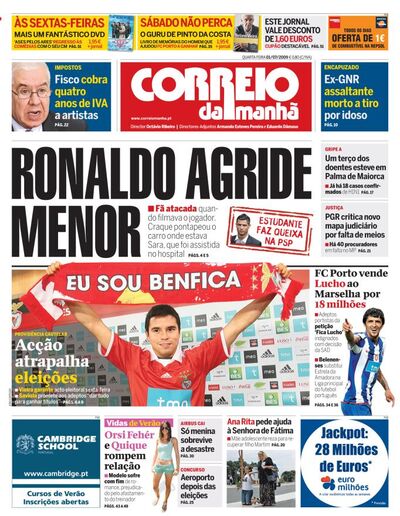 Capa de quarta-feira, 01 de julho de 2009