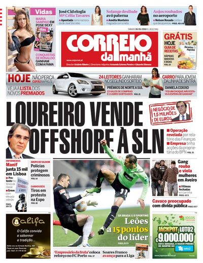 Capa de sábado, 30 de janeiro de 2010