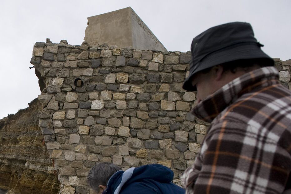 Ruiu muralha do forte da Consolação em Peniche