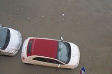 Chuva provoca caos na Baixa de Lisboa