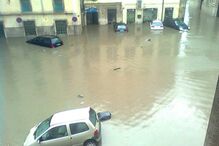 Chuva provoca caos na Baixa de Lisboa