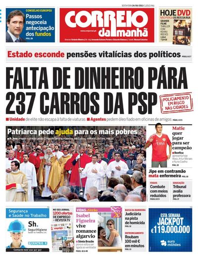 Capa de sexta-feira, 24 de junho de 2011