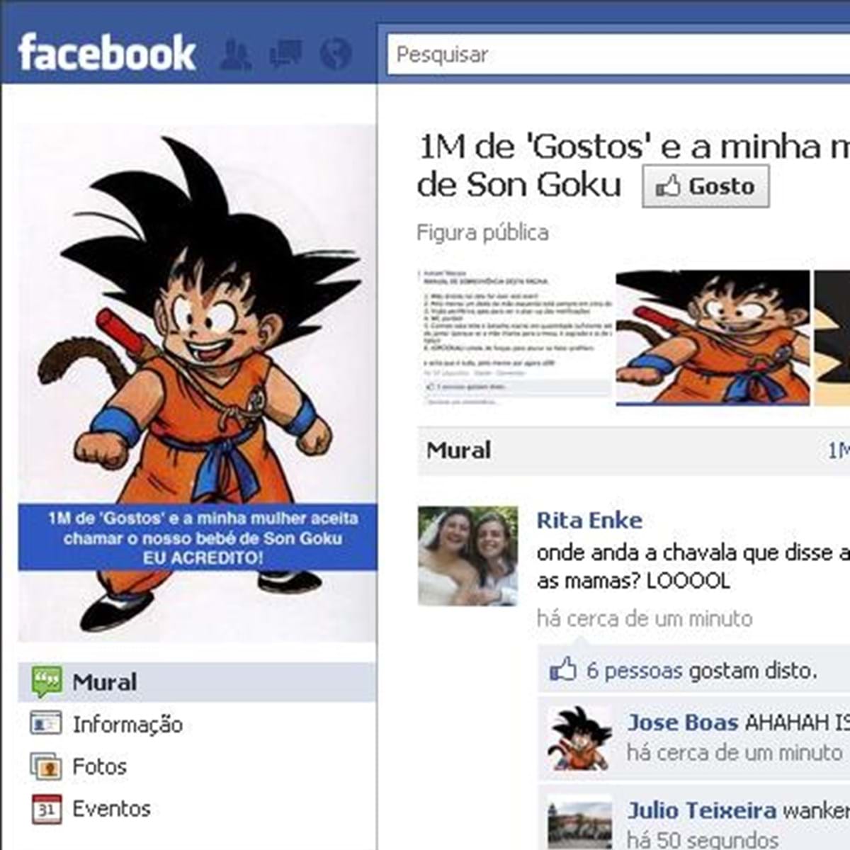 Empresa faz t-shirt sobre aposta de nome 'Son Goku' no Facebook - Portugal  - Correio da Manhã