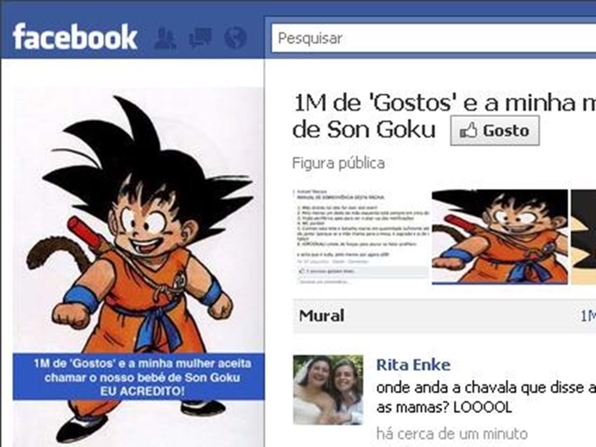 Missão no Facebook para chamar Son Goku ao filho - Tv Media - Correio da  Manhã