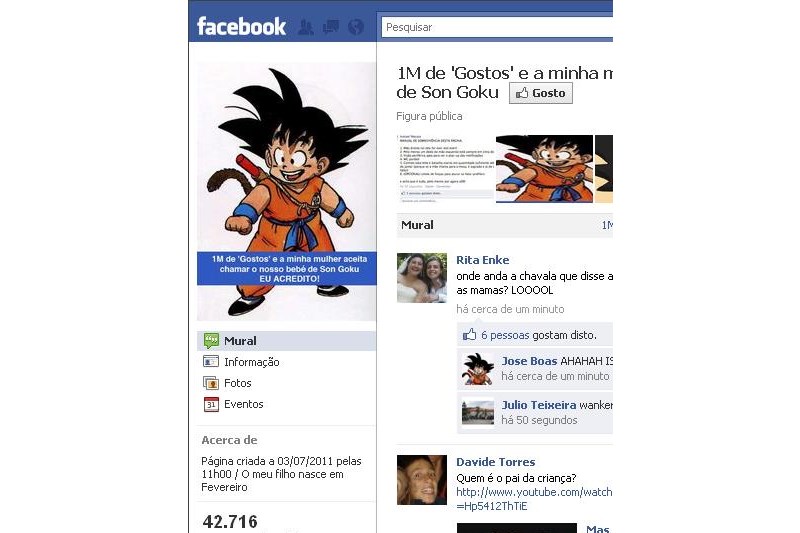 Missão no Facebook para chamar Son Goku ao filho - Tv Media - Correio da  Manhã