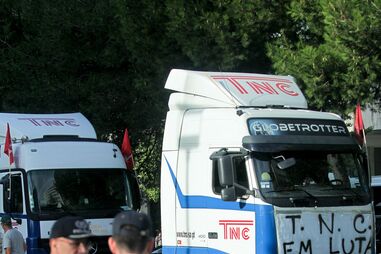 camiões, camionistas, campus da justiça, ar, marcha lenta