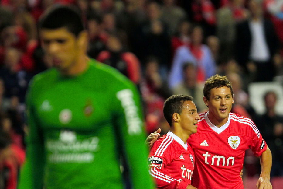 Benfica, Olhanense, Estádio da Luz, Rodrigo, Maxi Pereira, Fabiano Freitas, Gaitán