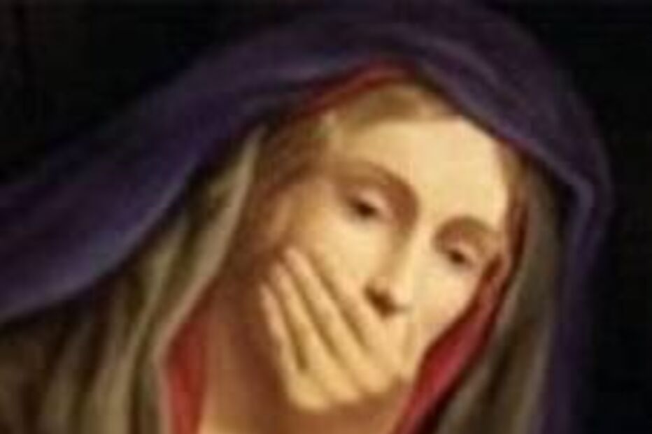 Virgem Maria com teste de gravidez