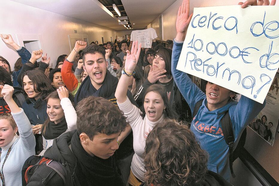 Alunos, Protesto, Cavaco Silva