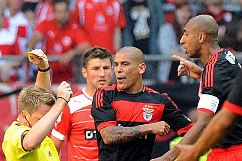 benfica, luisão, fpf, castigo, sp. braga, árbitro, christian fischer 