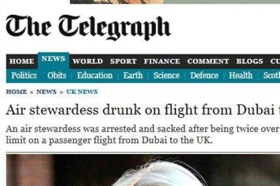 Hospedeira embriagada despedida