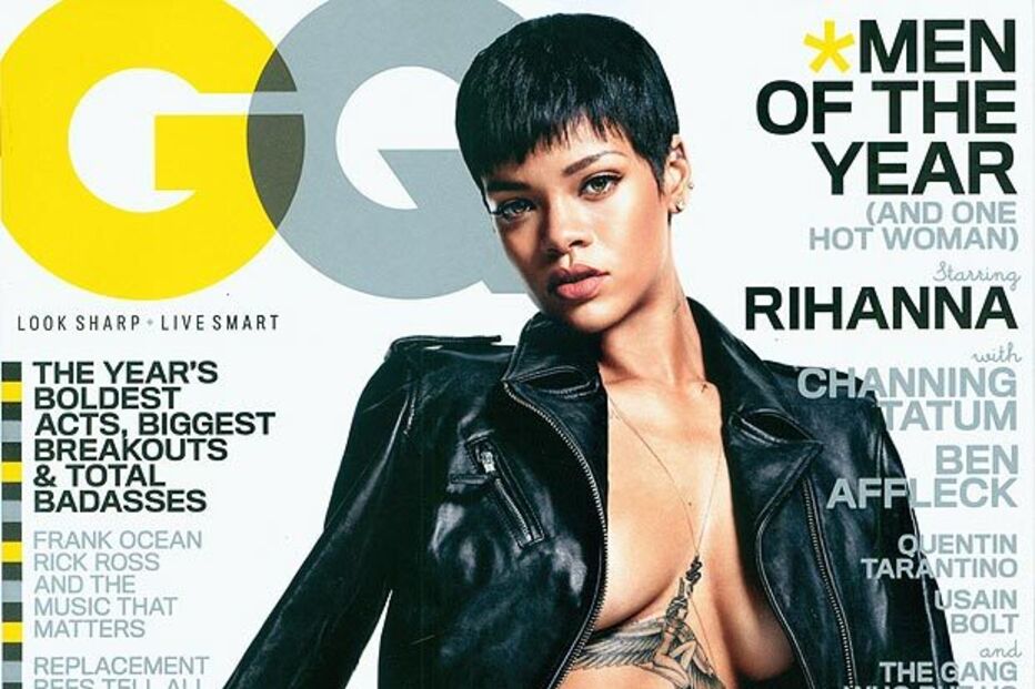 rihanna, nudez, gq, música, umbrella, pose, topless, pop