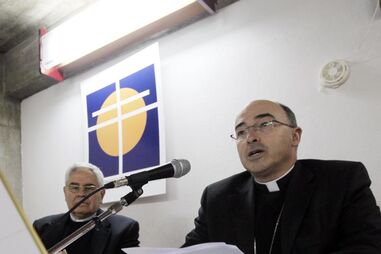 bispo, presépio, boi, jumento, Igreja, Jesus 