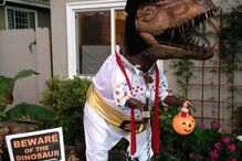 Dinossauro 'Dug' é vedeta num quintal da Califórnia