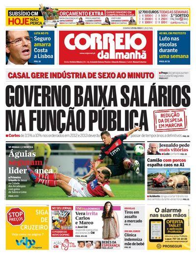 Capa de domingo, 27 de janeiro de 2013