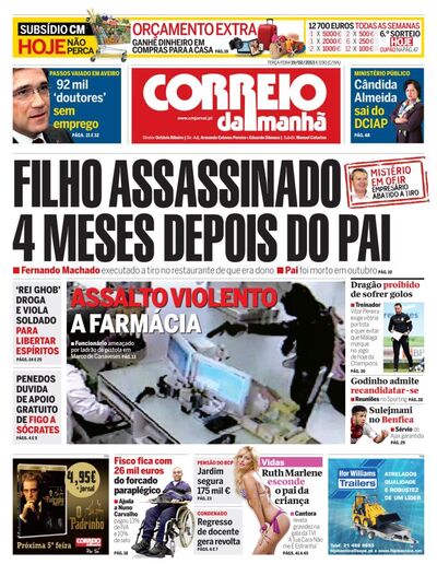 Capa de terça-feira, 19 de fevereiro de 2013