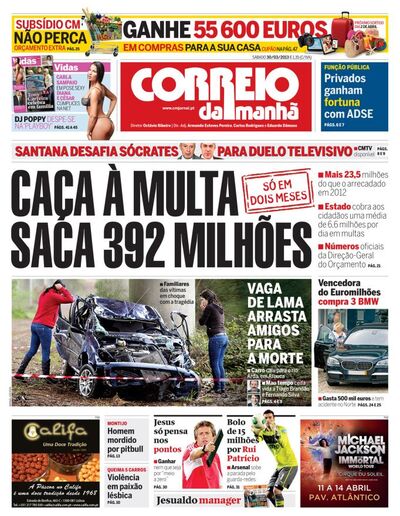 Capa de sábado, 30 de março de 2013