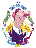 Carbalo. cartoonista espanhol, arrecadou o terceiro prémio na categoria de caricatura com o desenho 'Messi', publicado na revista espanhola El Jueves