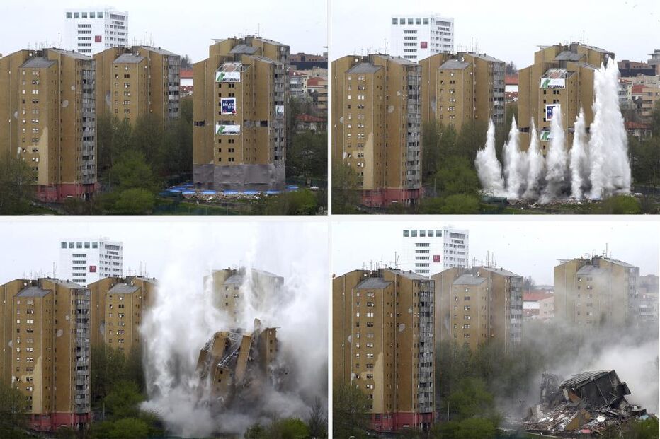 Torre do Aleixo demolida em segundos