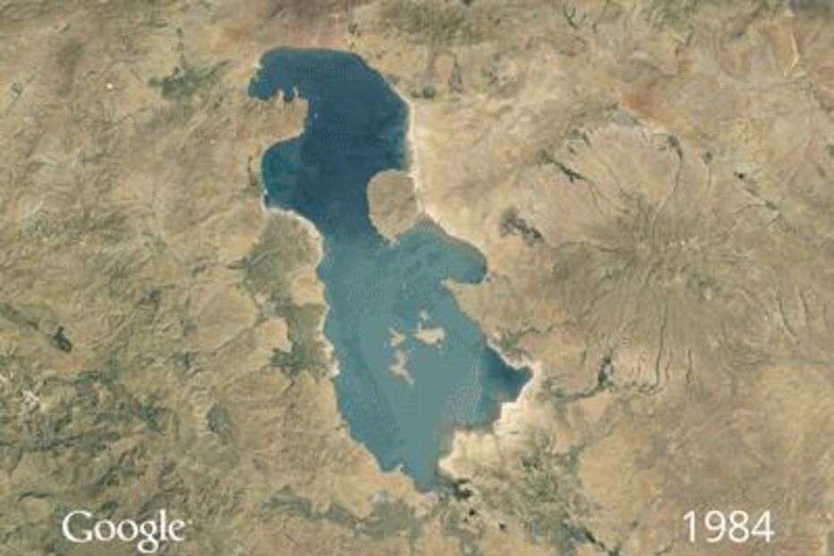 Google, Timelapse, Internet, planeta, globo, 1984, NASA, Sociedade de Geologia, Time, Las Vegas, Amazónia, mina de carvão, Wyoming, glaciar Columbia, Alaska, Arábia Saudita, Dubai, Urmia, Irão, seca, mar de Aral