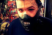 musquito, esposa, eyeball tatto, prisão, eua, marcador, tatuagem, preto, vermelho, azul, injeção