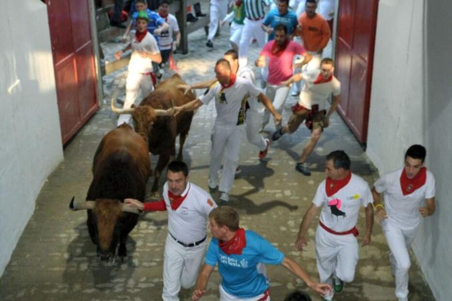 Pamplona, Fotogaleria, largada de touros, festas San Fermín