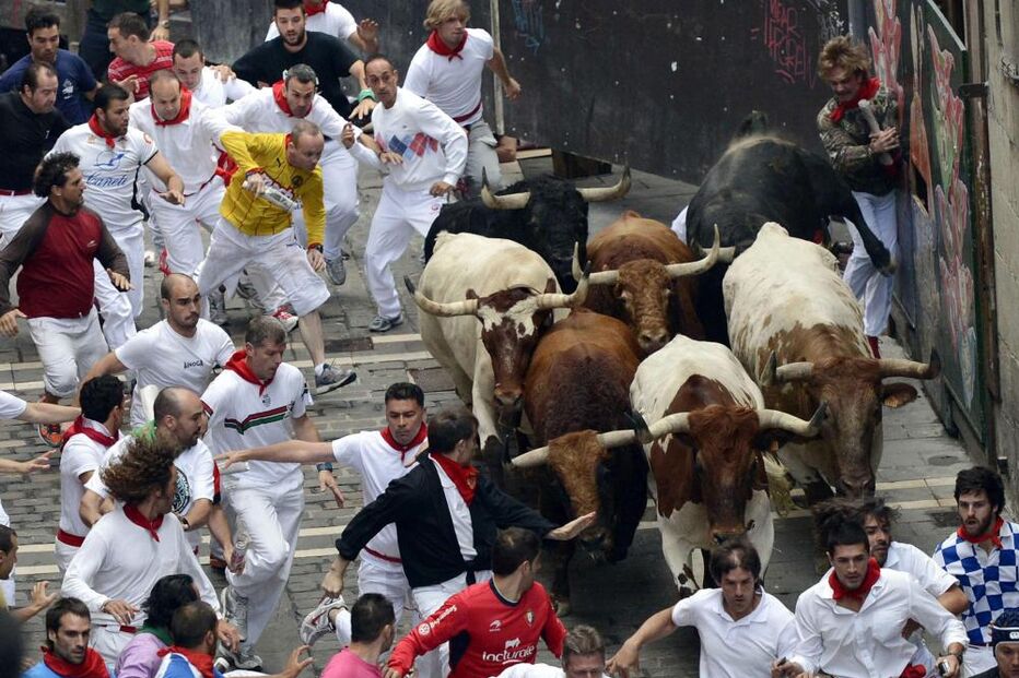 Pamplona, Fotogaleria, largada de touros, festas San Fermín