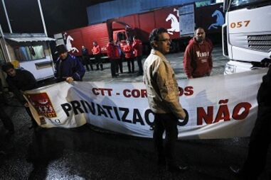 protesto, privatização, empresa, greve, CTT, adesão