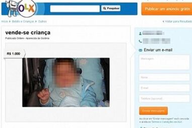 bebé à venda no OLX, site de classificados, bebé à venda por 300 euros, Brasil
