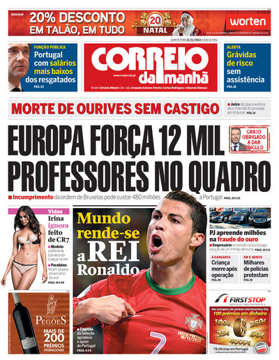 Capa de quinta-feira, 21 de novembro de 2013