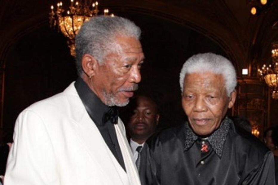 morgan, freeman, nelson, mandela, memorial, Índia, imagens, troca, identidade