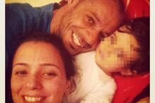 Marta Cruz e Madjer com a filha