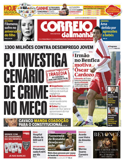 Capa de quarta-feira, 29 de janeiro de 2014