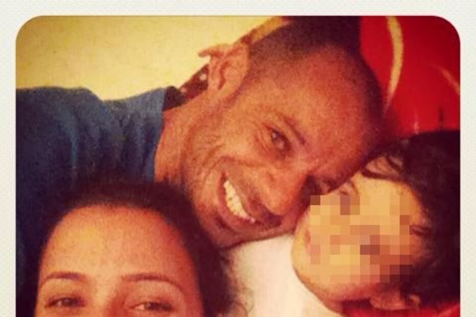 Marta Cruz e Madjer com a filha