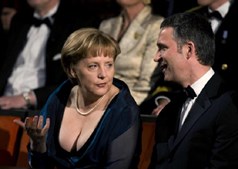 Angela Merkel, chanceler alemã, na inauguração da ópera de Oslo, na Noruega