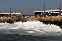 erosão, costeira, praias, costa, caparica