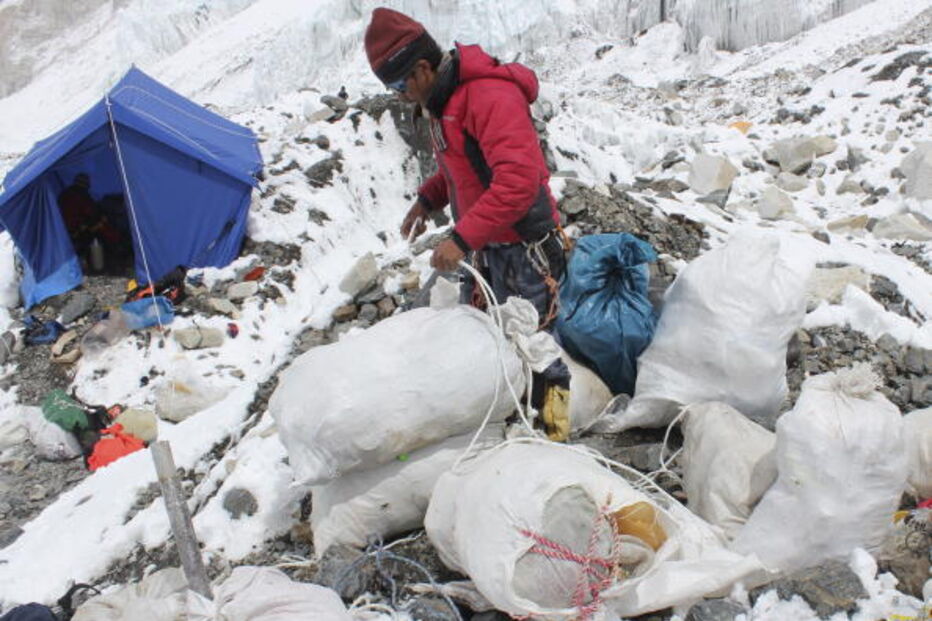Evereste, lixo, limpeza, Nepal, Himalaias, alpinismo