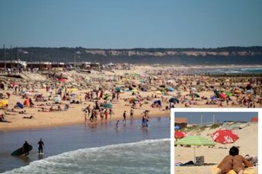 milhares, praias, país, calor, 30, graus