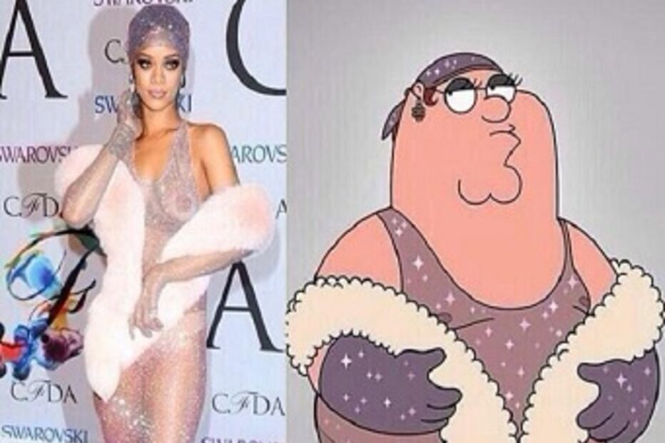 Rihanna, vestido, transparente, polémica, Peter Griffin, Family Guy