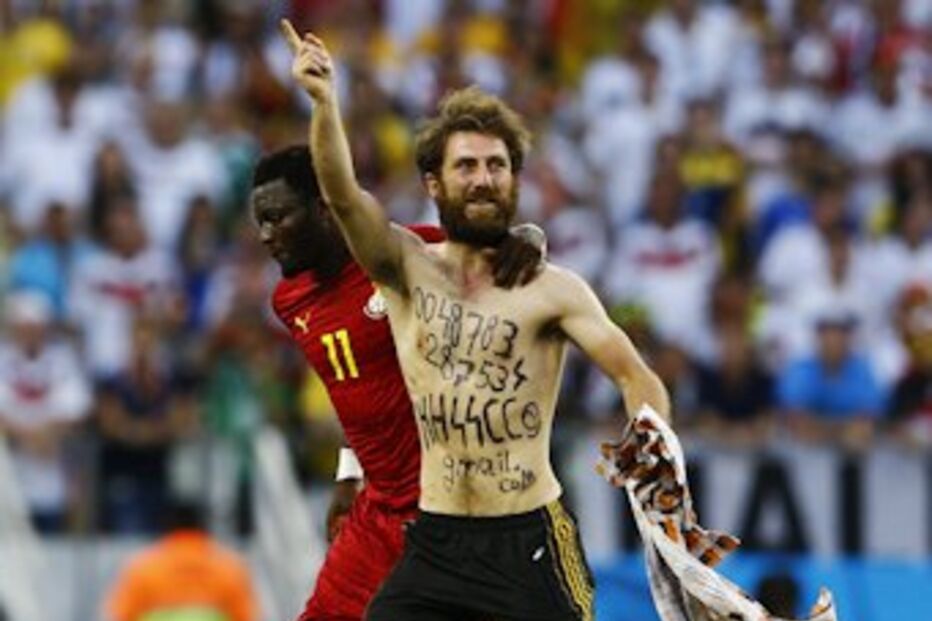Mundial, 2014, Brasil, invasor, campo, alemão, Alemanha, Gana, FIFA, invasões, campo, toleradas
