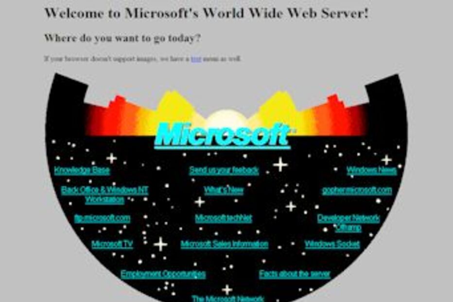 Microsoft, 1994, site, internet, web
