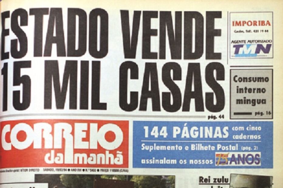 capa, correio da manhã, aniversário