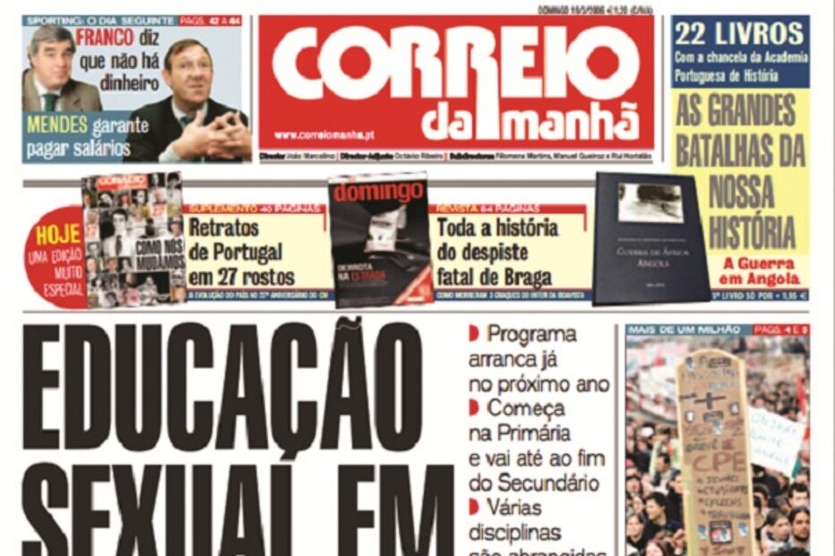 capa, correio da manhã, aniversário