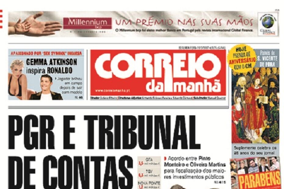 capa, correio da manhã, aniversário